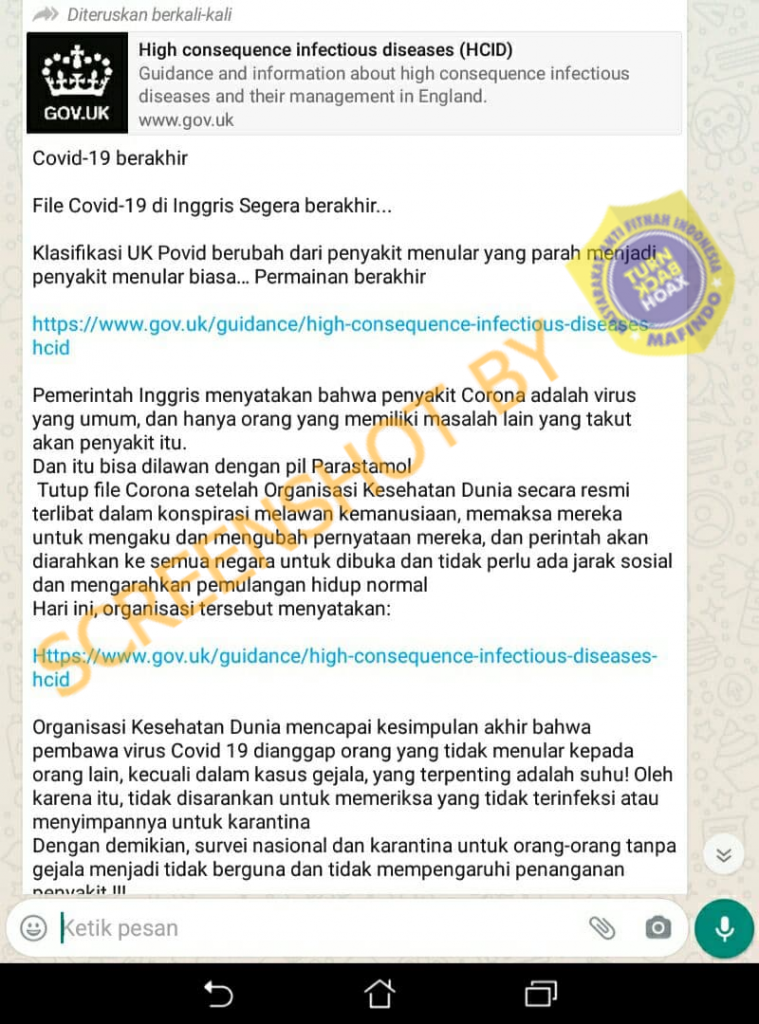 Covid Bisa Dilawan Hanya dengan Paracetamol Kata Pemerintah Inggris, Hoax atau Fakta?