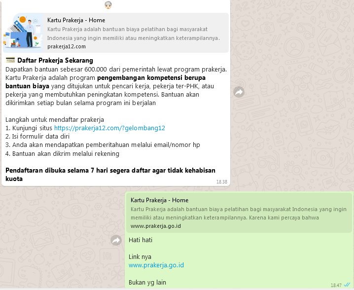  &#91;HOAX&#93; LINK mendaftar kartu prakerja 