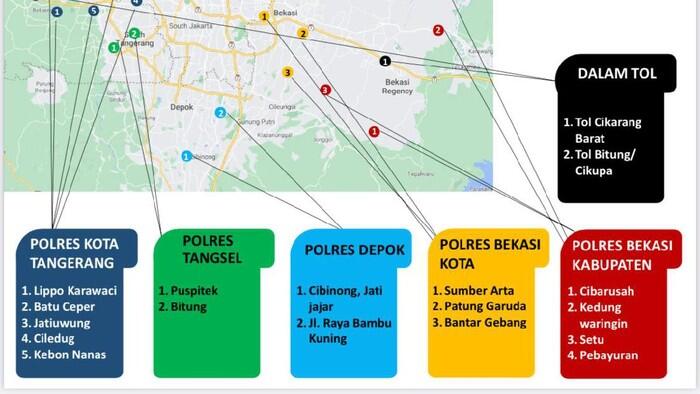 Ini Sebaran 16 Titik Jalur Tikus Keluar Jadetabek yang Dijaga Polisi