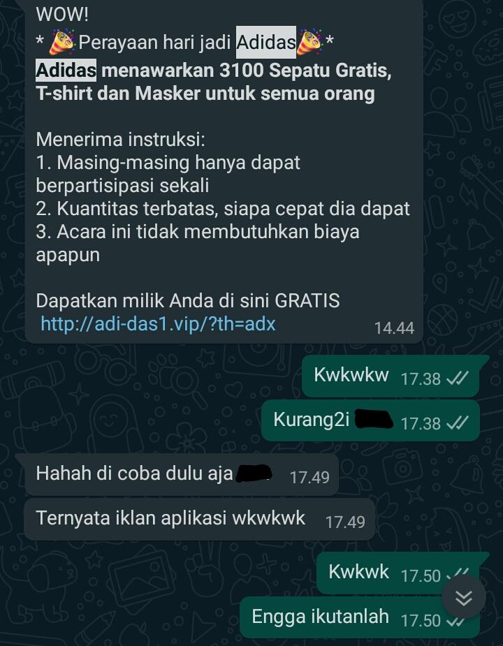 &#91;Masih Ada&#93; Hoax Berhadiah Mengatasnamakan Ad*d4s, T*lk0m5el, hingga Kartu Pr*kerj4