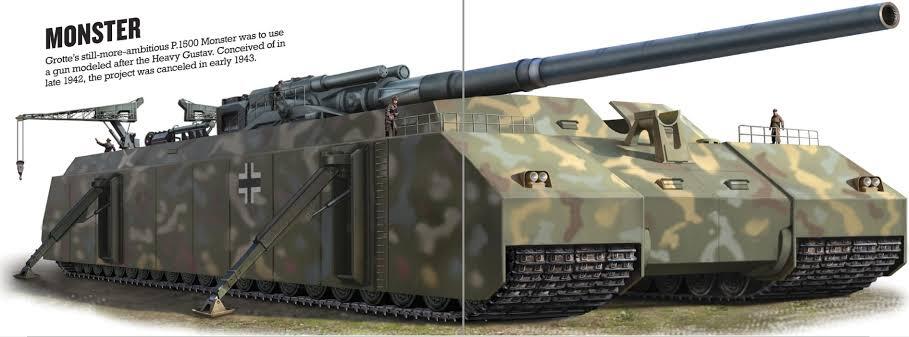 Landkreuzer P. 1500 Monster, Tank Terbesar di Dunia Dengan Berat 2500 Ton