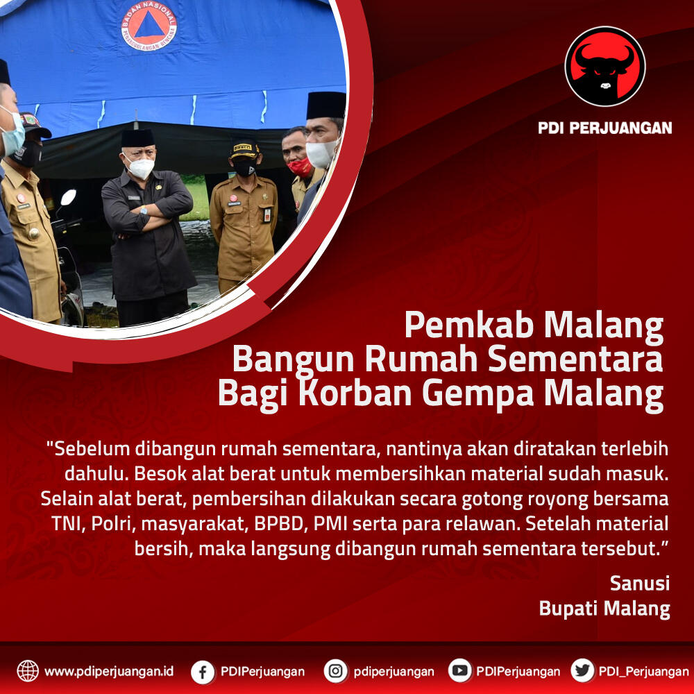 Pemkab Malang Bangun Rumah Sementara Bagi Korban Gempa Malang