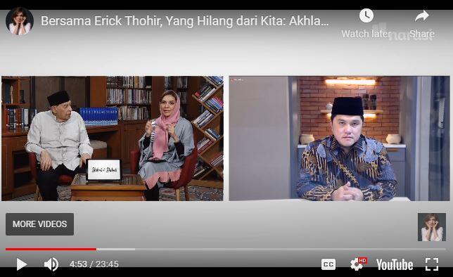 Menteri BUMN Erick Thohir Kultum Bareng Quraish Shihab: Akhlak Fondasi Negeri