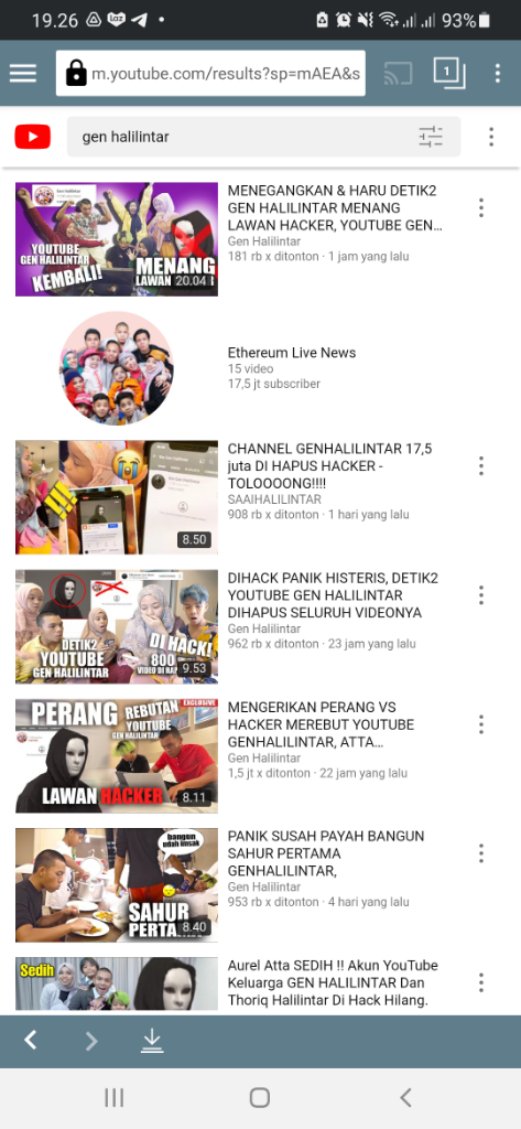 Channel Youtube Gen Halilintar Diretas