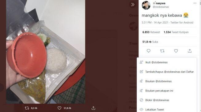 Ketika Dapat Nasi Kotak Lengkap Dengan Cetakannya, Netizen itu Rejeki!