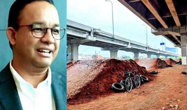 Anies Pamer Potret Kolong Tol Becakayu Jadi Lintasan Sepeda, Netizen:Mantap! kreatif