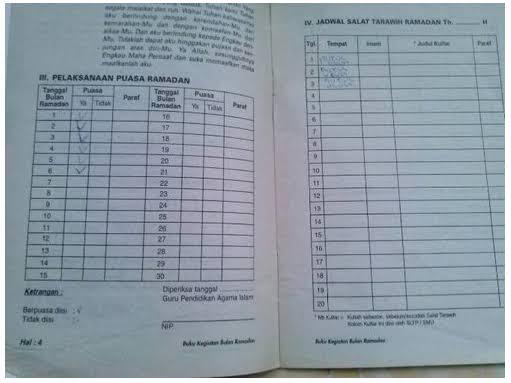 (Nostalgia) Dusta Dimulai Dari Buku Kegiatan Bulan Ramadhan