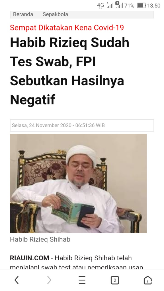 Terungkap Cerita Awal Habib Rizieq Positif COVID-19 dan Privilege di RS UMMI