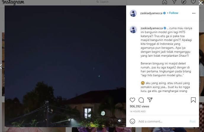 Zascia Mecca Terganggu Oleh Toa Masjid Saat Sahur, Risih Amat Neng! 