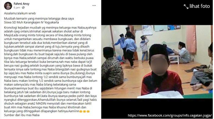 Anak meninggal, Istri Kritis, gara gara makan lontong sate ,Kasian Bapak Ojol ini