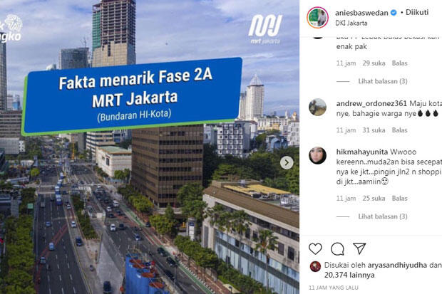 Anies Ungkap Fakta Menarik MRT Fase-2, Netizen: Wow Keren