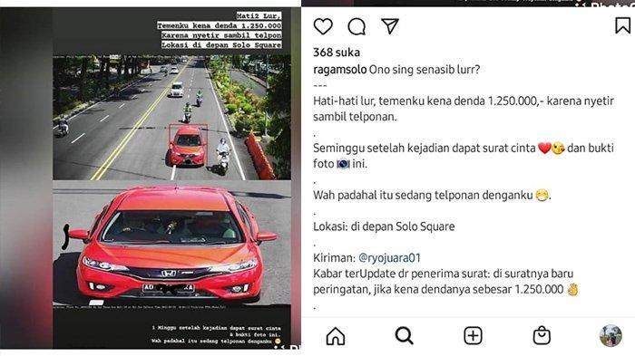 Apes, Tertangkap CCTV Nyetir Sambil Teleponan di Solo, Pengemudi Ditilang Rp 1,2 Juta