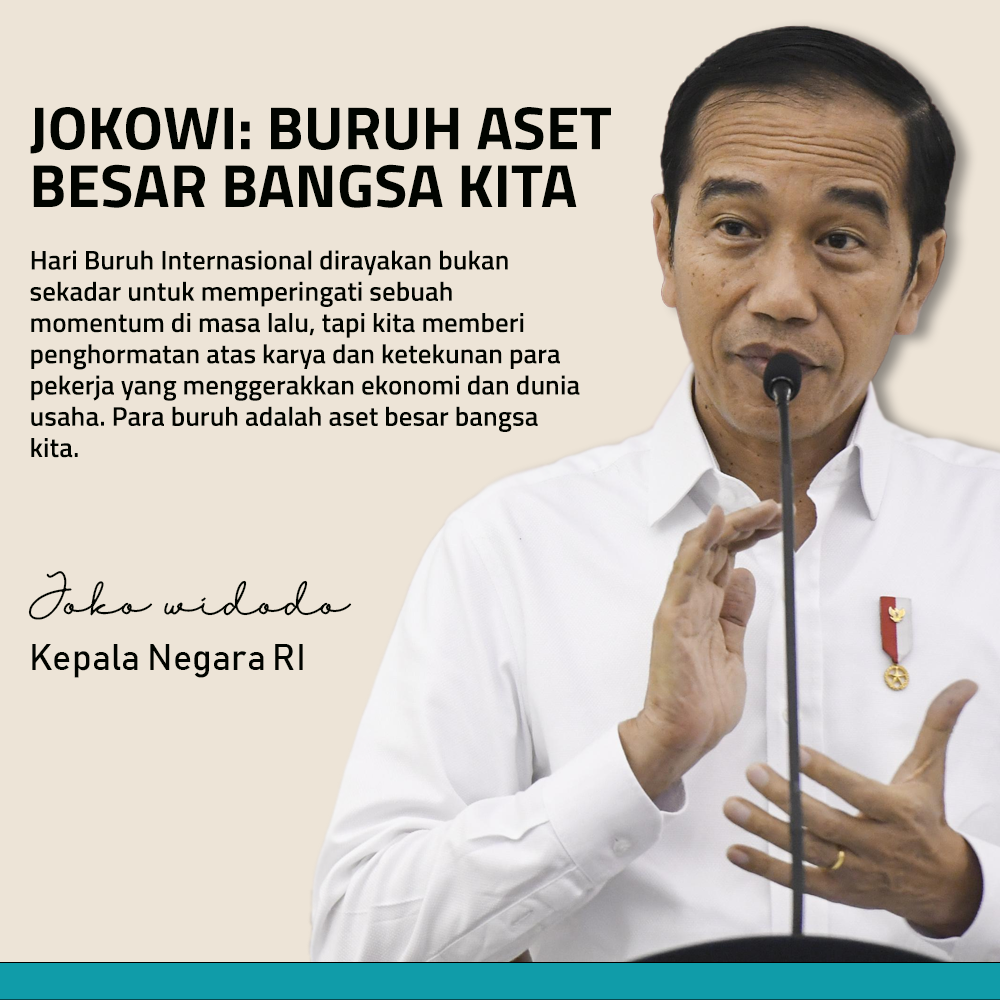 Ucapkan Selamat Hari Buruh, Jokowi: Buruh Aset Besar Bangsa Kita