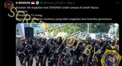 CEK FAKTA: Benarkah Pasukan Elite AL Denjaka Diterjunkan Tumpas KKB Papua?