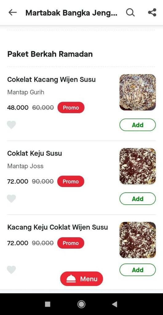 Mantap Betul Martabak Bangka Jengkol Yanto, Joglo (Jakbar)
