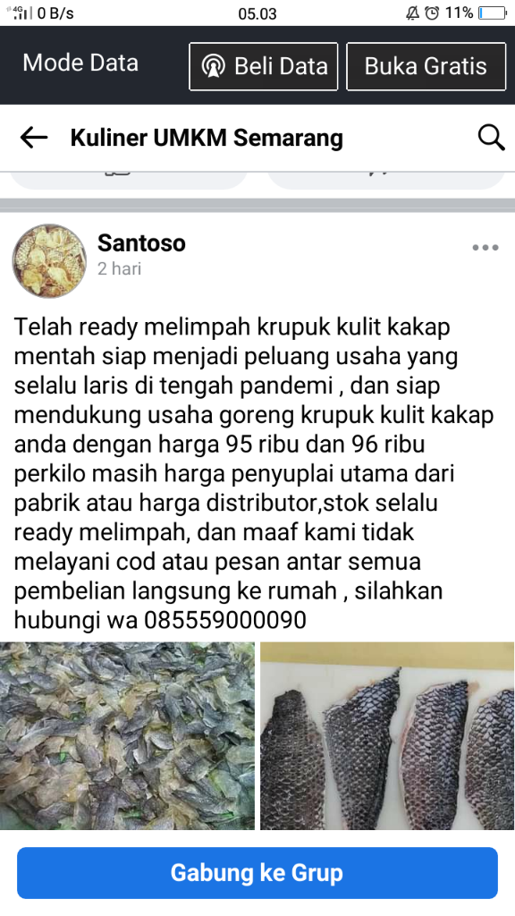 Kerupuk Kulit Ikan Kakap Semarang Punya