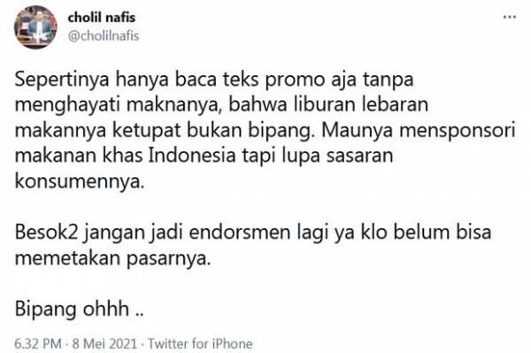 KH Cholil Nafis: Lebaran Makannya Ketupat Bukan Bipang