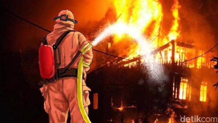 Fire in Makassar Scorches 28 Houses