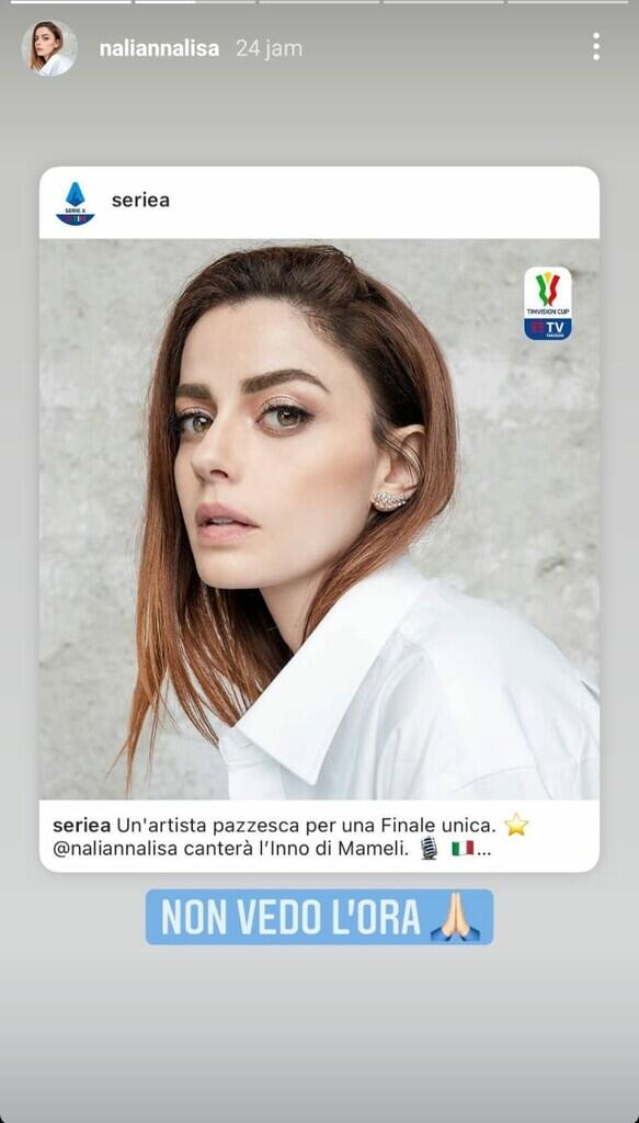 Annalisa, Si Cantik yang Akan Nyanyikan Lagu Kebangsaan Italia di Final Coppa Italia