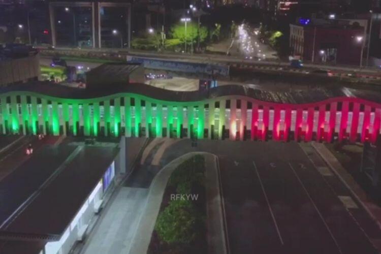 Anies Pasang Lampu Bernuansa Bendera Palestina di 10 Titik di Jakarta