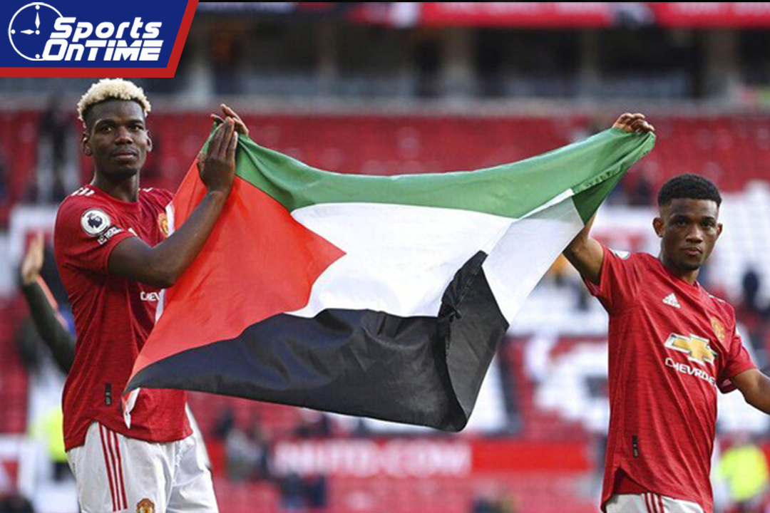 Paul Pogba Kibarkan Bendera Palestina di Old Trafford