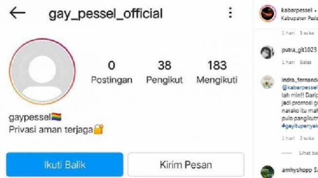 Heboh Akun Medsos Gay Pessel, Warganet Sumbar Murka

