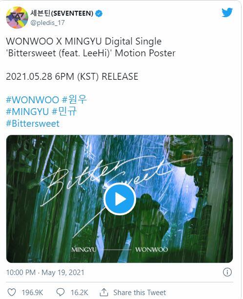 Mingyu dan Wonwoo SEVENTEEN Rilis Teaser untuk Lagu Barunya Featuring Lee Hi