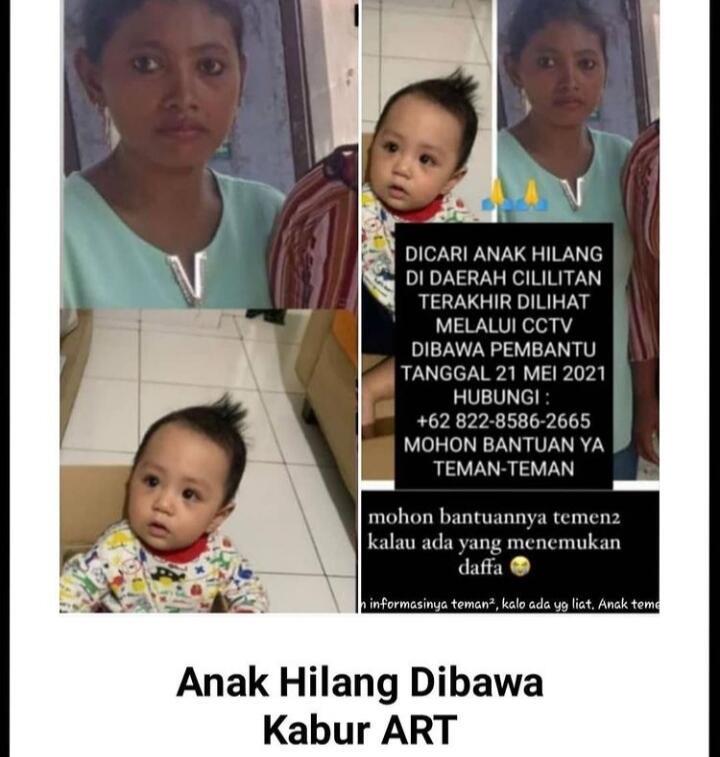 Fakta Terbaru Kasus Penculikan Bayi 10 Bulan Oleh ART, Baru Bekerja 5 Hari! 