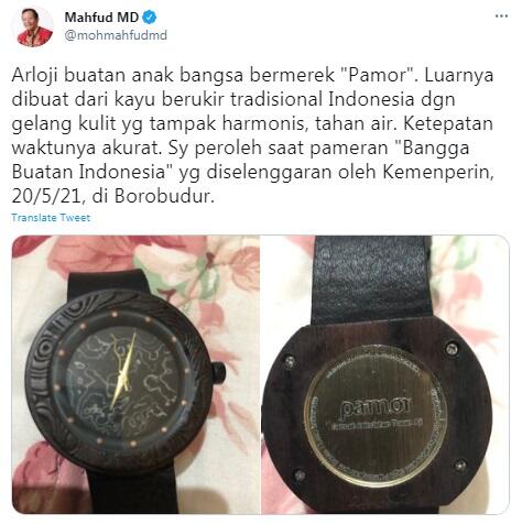 Merasa Bangga, Mahfud MD Pamer Arloji Buatan Lokal