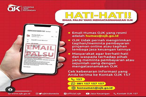 Sejuta Cara Pinjol Menagih Utang, Kali Ini Memalsukan Email OJK