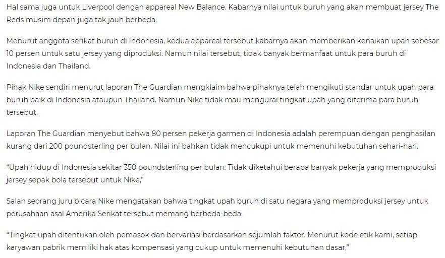 Ada Suka dan Duka Dibalik Jersey Klub Top Eropa Dibuat di Indonesia