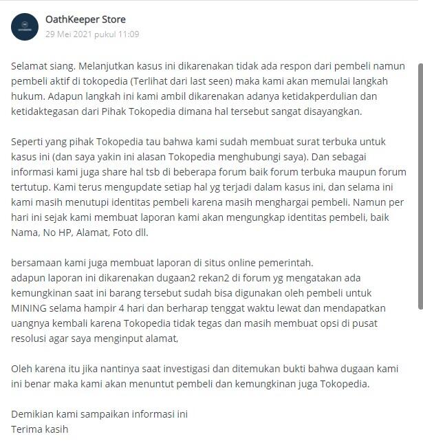 Surat Terbuka untuk Tokopedia yang selalu tidak adil ke Penjual