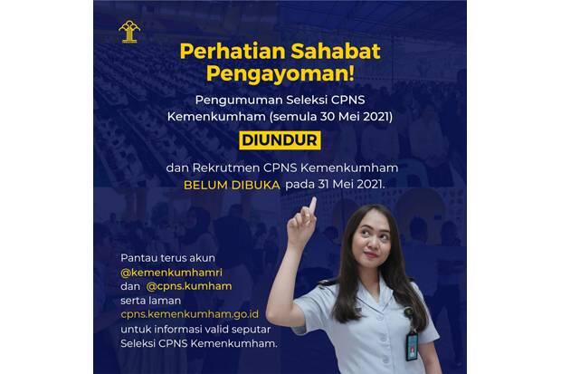Pengumuman Seleksi CPNS Kemenkumham 2021 Diundur