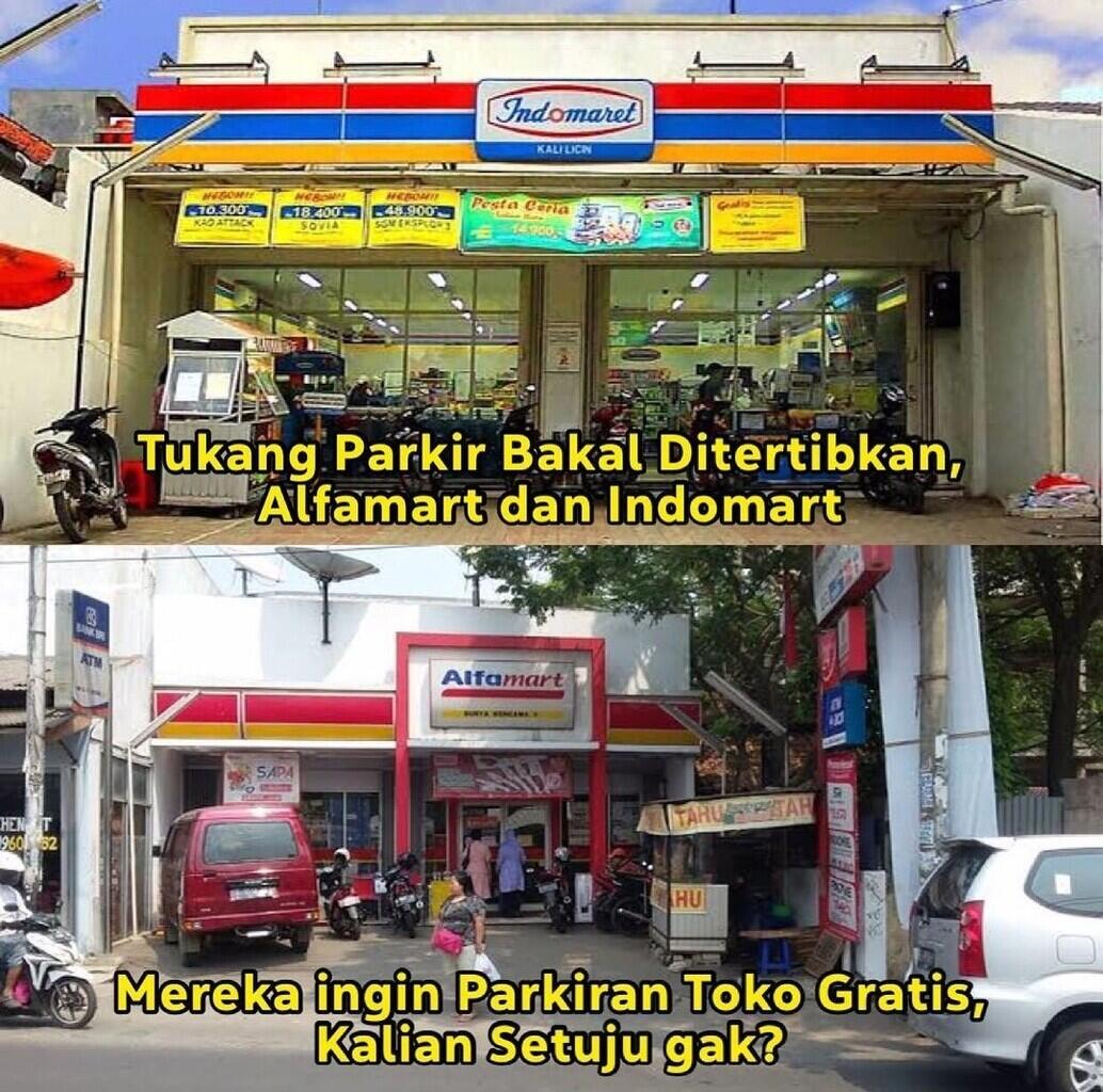 Tukang Parkir Bakal Ditertibkan, Alfamart/Indomart Ingin Parkiran Gratis