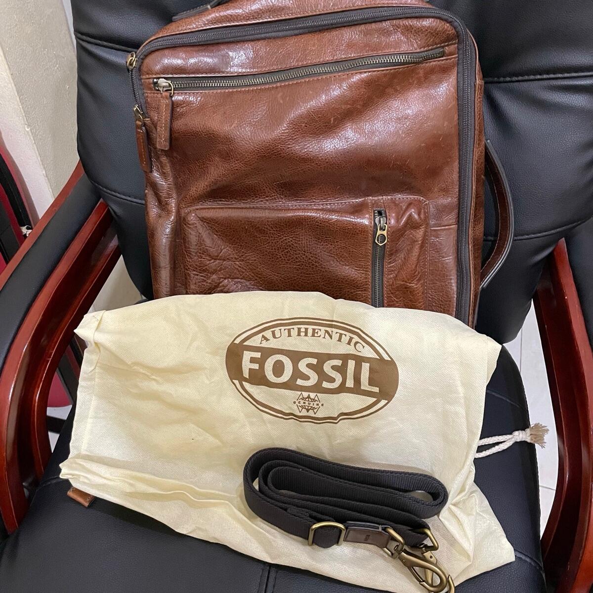 Jual FOSSIL Buckner Backpack Convertible Genuine Leather Original