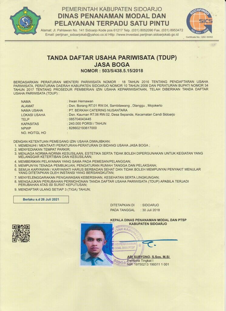 PT. Berkah Catering Nusantara - Penawaran Investasi Bisnis Real (Catering &amp; Wedding)