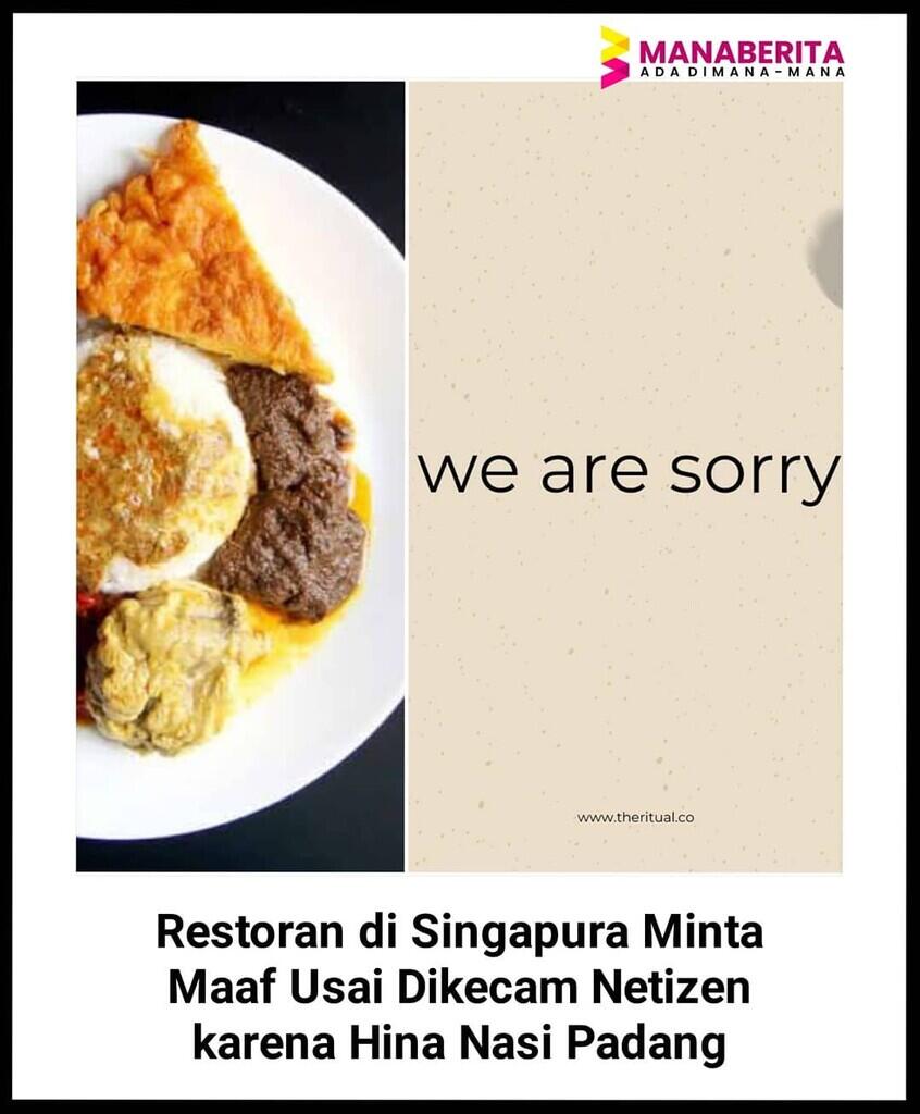 Usai Mengatai Nasi Padang Menjijikkan, Resto Singapura Ini Pun Minta Maaf!
