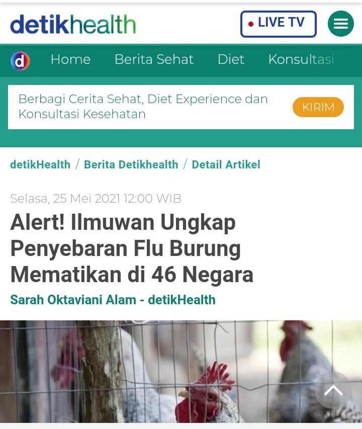 China Laporkan Kasus Pertama Flu Burung Langka H10N3 pada Manusia