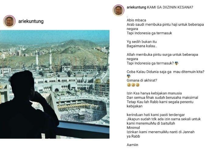 Ibadah Haji Dibatalkan, Arie:Gimana Kalau Allah Buka Pintu Surga Tapi Indo Tak Masuk?