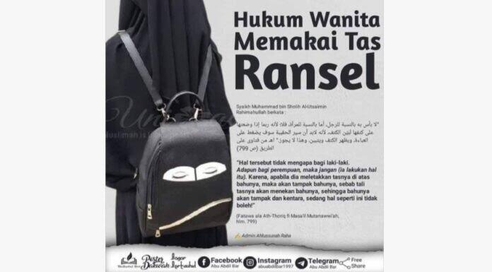 Viral Poster Hukum Wanita Pakai Tas Ransel, EK:Itulah Kalo Orientasi Hanya Nafsu Seks