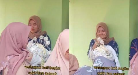 Bikin Nyesek! Istri Pertama Cuma Bisa Nangis Di Belakang Mempelai Menyaksikan Resepsi
