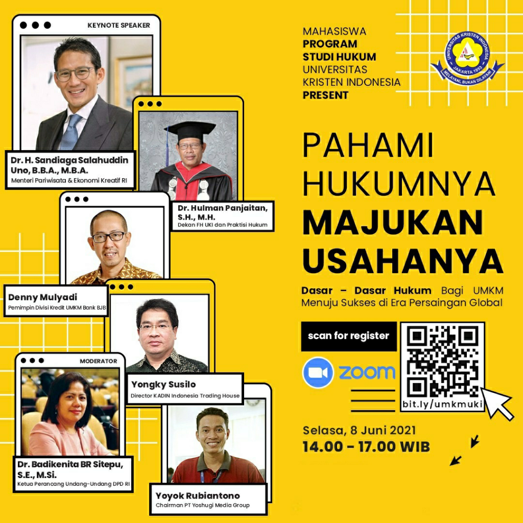 Ikut Seminar Bahas FH UKI Bahas Hukum UMKM dan Investasi di Indonesia, Ini Caranya