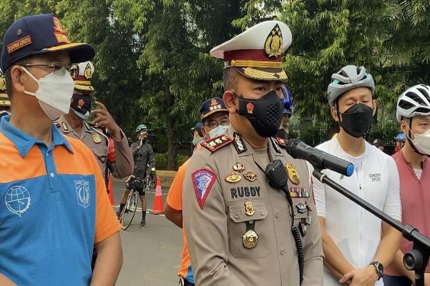 Polisi Tebalkan Personel Selama Uji Coba Lintasan Road Bike