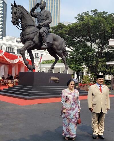 Prabowo Resmikan Patung Sukarno, Megawati: Terima Kasih Sahabat