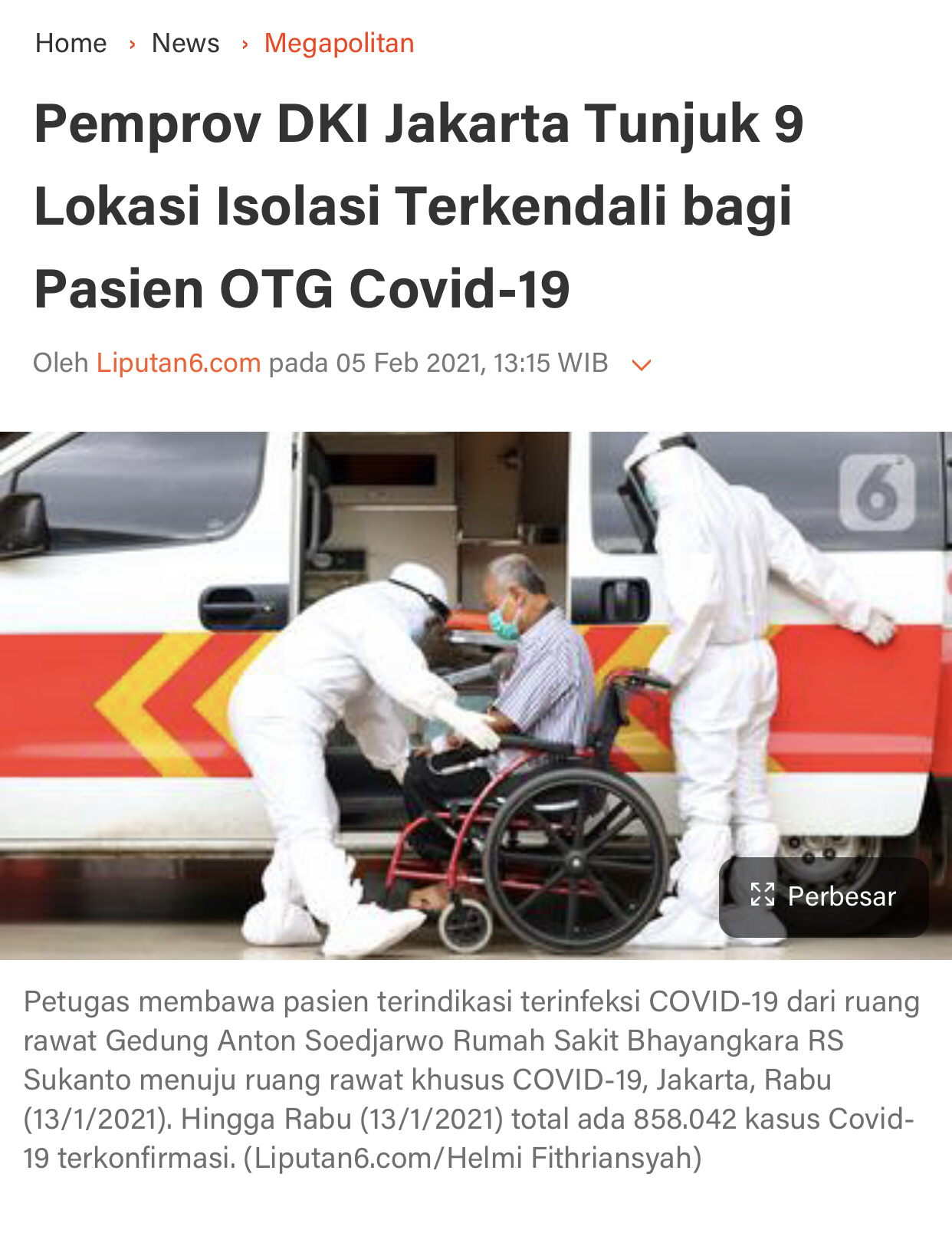 BNPB Kehabisan Uang Bikin DKI Tambah Gedung Isolasi Covid-19