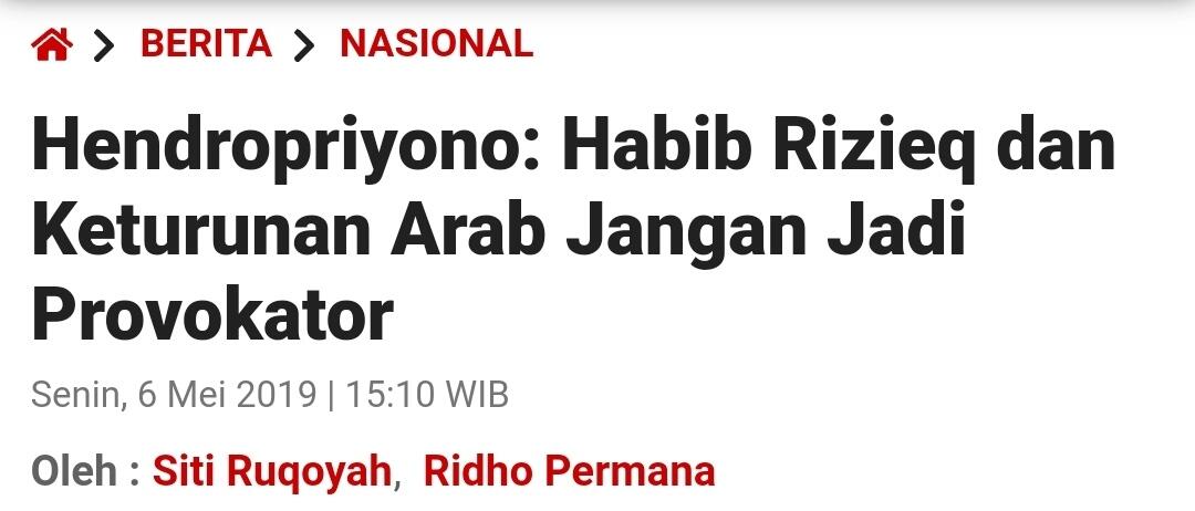 Habib Rizieq: Diaz Hendropriyono Terlibat dalam Pembantaian 6 Laskar!