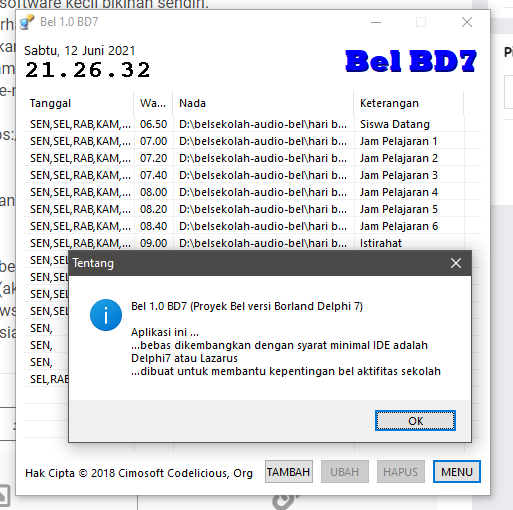 Software Bel Sekolah + Source Code ! (Delphi)