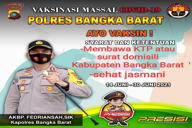 Polres Bangka Barat Bakal Gelar Vaksinasi COVID-19 Gratis Bagi Masyarakat