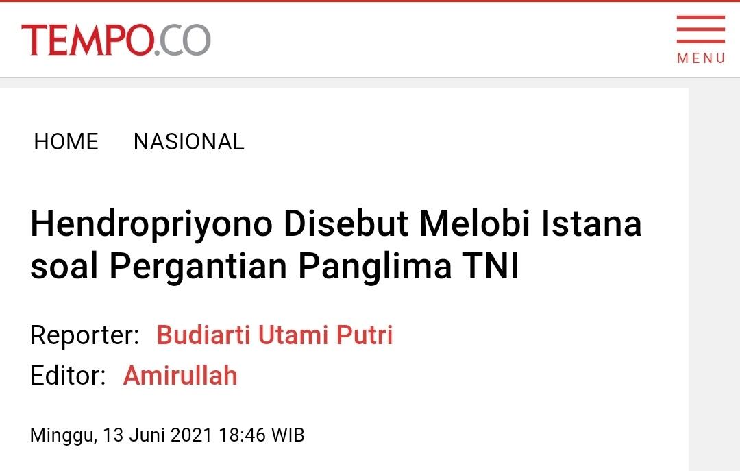 Hendropriyono Ungkap Isi Pertemuan dengan Jokowi di Awal Mei