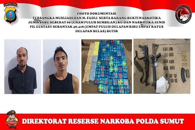 Gempar, Bandar Narkoba Bersenjata AK47 dan M16 Diringkus Saat Bawa 89 Kg Sabu